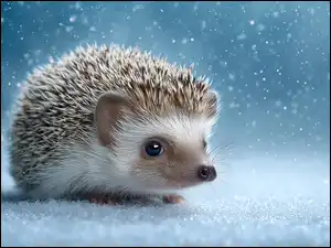 Jeż na śniegu w grafice