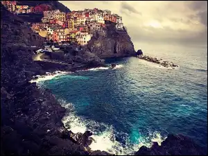 Wybrzeże, Miasteczko, Manarola, Włochy