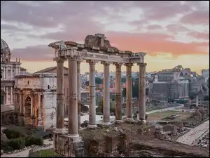 Forum Romanum, Zabytek, Włochy, Rzym, Ruiny, Wzgórze Kapitolińskie, Świątynia Saturna