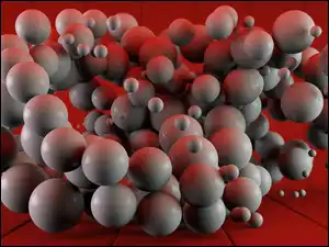 Białe, 3D, Małe, Duże, Kulki