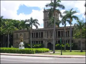 Honolulu, Stany Zjednoczone, Pomnik, Człowiek, Sąd Najwyższy, Palmy
