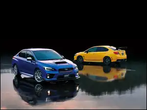 Dwa samochody Subaru WRX STI S207