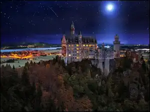 Noc, Zamek Neuschwanstein, Niemcy