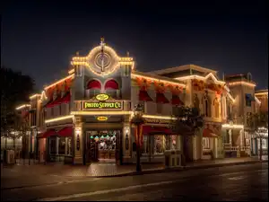 USA, Miasto nocą, Disneyland, Kalifornia
