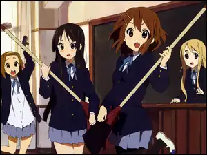 Miotły, Szczotki, Anime, Dziewczyny, Manga, Okno, Tablica