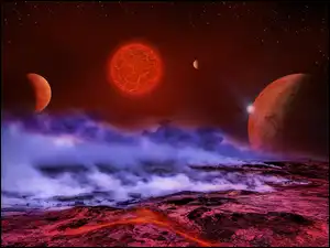 Planety, Kosmos, Fantasy, Gewiazdy