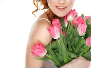 Tulipany, Kobieta, Uśmiech