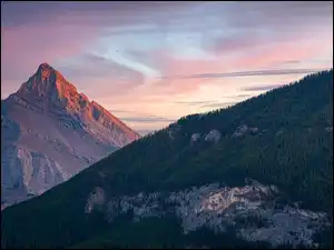 Three Sisters Mountain, Rozświetlony, Kanada, Góry, Alberta, Big Sister, Szczyt