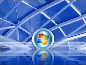 Odbicie, Tło, Windows, Logo, Szyby