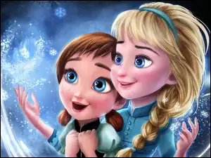Film animowany Bajka Kraina lodu Postacie Dziewczynki Anna Elsa