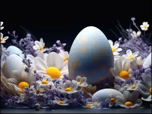 Kwiaty, Grafika, Pisanki, Wielkanoc, Dekoracja