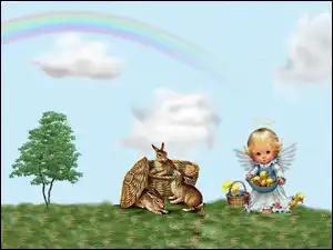 aniołek, Wielkanoc, Tęcza