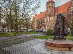 Gdańsk, Posąg, Kościół, Plac