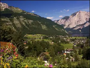 Domy, Wieś, Jezioro, Góry, Austria