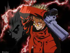 Trigun, rewolwer, chłopak, okulary
