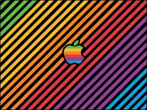 Logo Apple na pasiastym tle