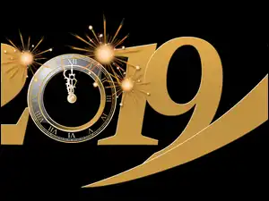 Nowy Rok 2019 z zegarem