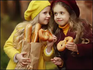 Czapeczki, Bułeczki, Płaszczyki, Dziewczynki, Bagietki