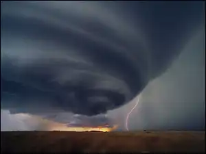 Tornado, Błyskawica, Chmury, Burza