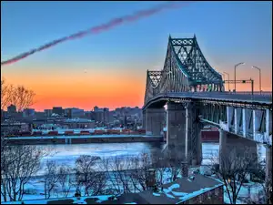 Słońca, Rzeka, Zachód, Montreal, Most