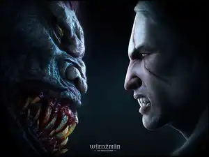 kły, mężczyzna, potwór, The Witcher, zęby