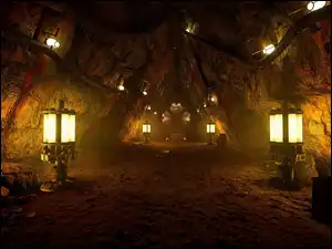 Jaskinia, Lampy, Star Wars Battlefront 2, Gra, Oświetlenie