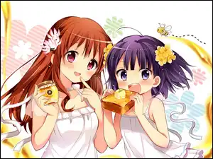 Miód, Kanapka, Anime, Dziewczyny, Manga, Pszczoła, Kwiaty