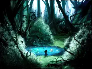 Pies, Cyril Rolando, Dziewczynka, Jezioro