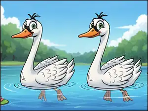 Staw, Dwa, Łabędzie