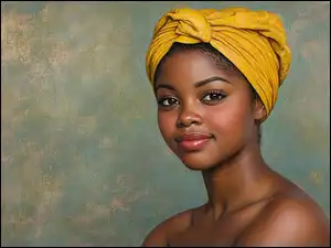 Turban, Kobieta, Żółty