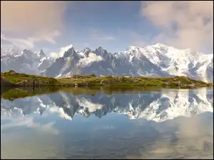 Cheserys, Jezioro, Alpy, Francja, Góry, Chamonix